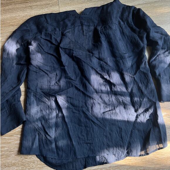 Vince Drapey Stripe V-Neck Blouse XS - Picture 8 of 9